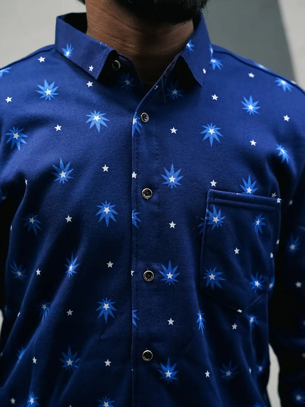 Woolen Blue Shirt - Unseen Fit