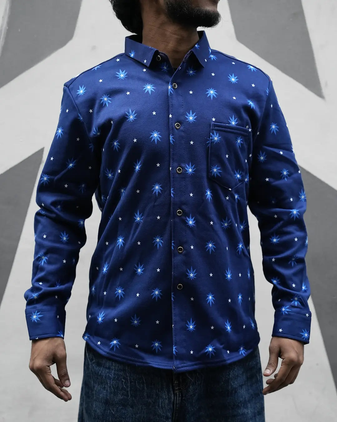 Woolen Blue Shirt - Unseen Fit